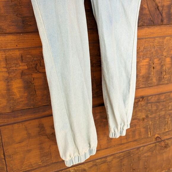 Easel Jumpsuit Women's Size Small Chambray Ombre Zip Long Sleeve - Picture 4 of 9